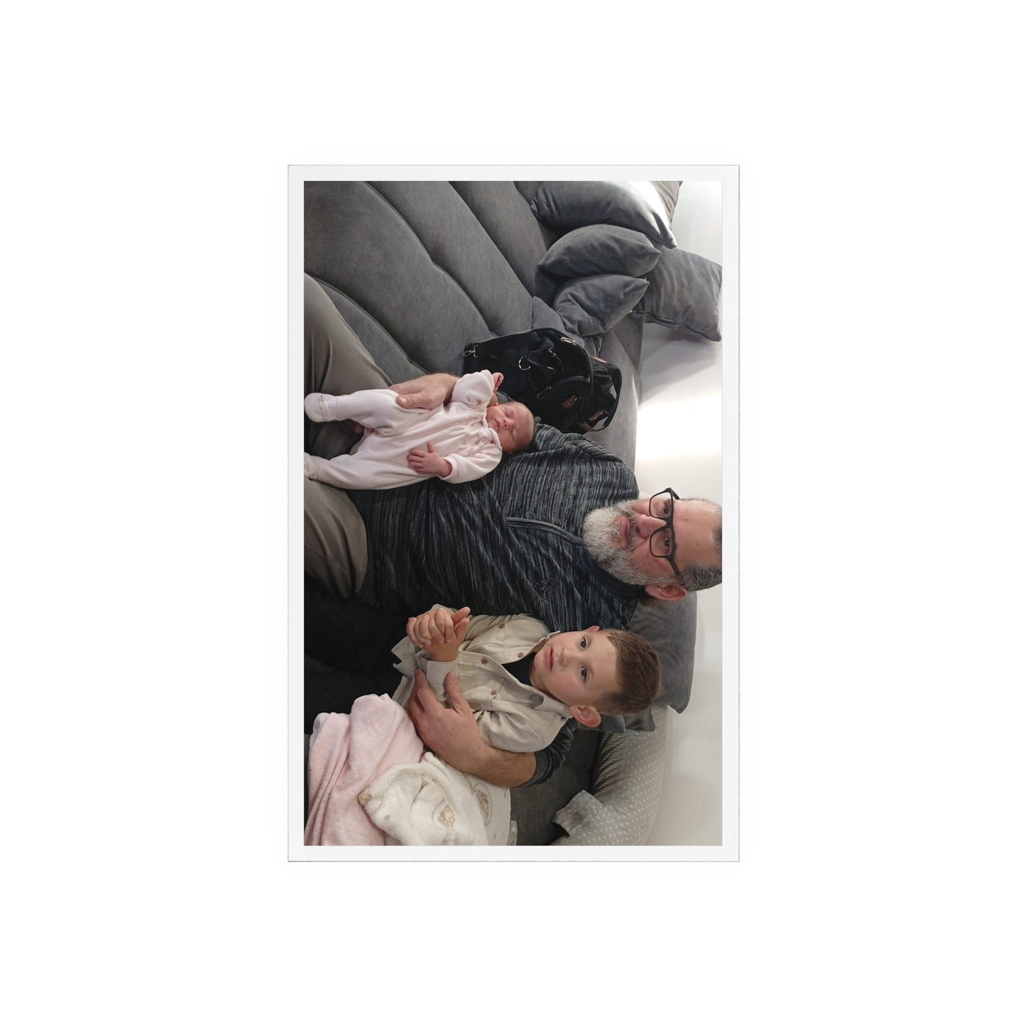 Personalized Photo Acrylic Sign with Wooden Stand — Custom Family Keepsake