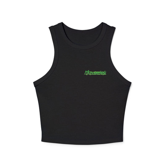 Ribbed Racer Tank Top — Green 'Metamorphosis' Graphic (Women’s)
